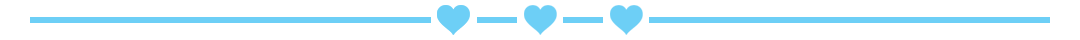 A text divider mae up of light blue hearts.